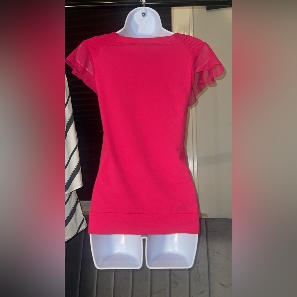 Banana Republic Petal Sleeve Pink Scoop neck Top XS - Picture 6 of 9